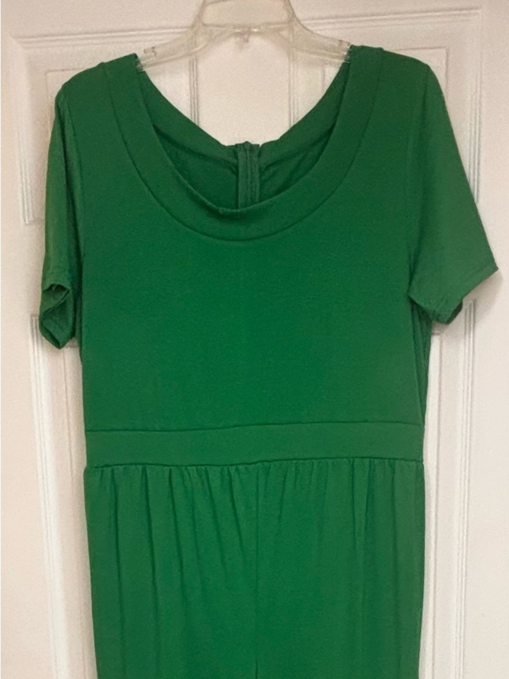 XL Green Wide Leg Jumpsuit Short Sleeve Stretch Lounge Casual Outfit NWT”